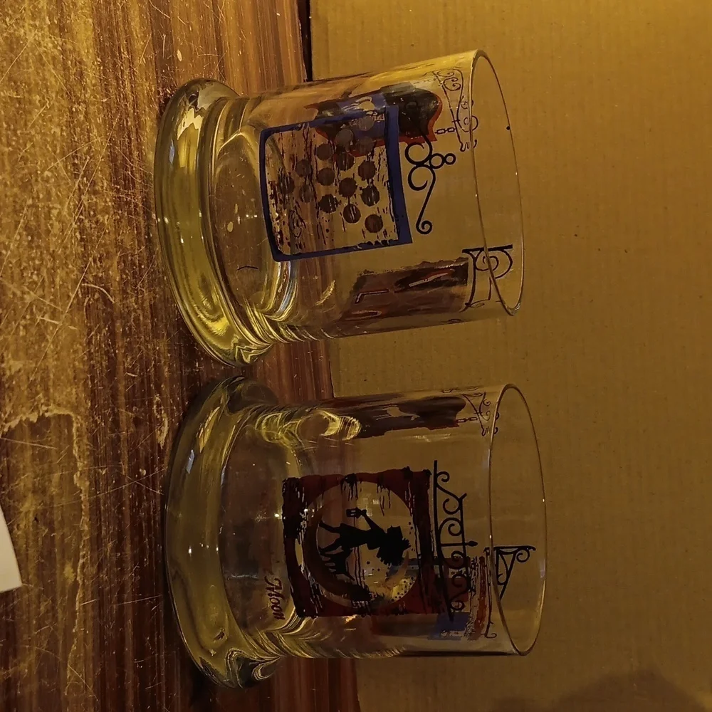 2 The White Horse Cellar scotch whiskey lowball glasses